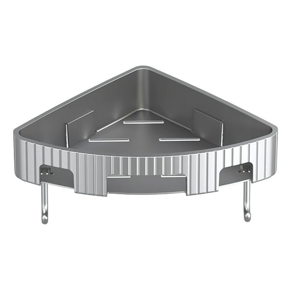 Bathroom Counter Organizer, Bathroom Sink Organizer, Corner Bathroom Shelf for Storage, Plastic 1-Tier Countertop Organizer with 90-Degree Design, Gray, Compact and Durable