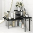 thumbnail image 1 of Bathroom Counter Organizer Corner Shelf, Kitchen Countertop Organizer, 3 Tier Wood Counter Shelf Stand for Over The Sink, Coffee Station, Desktop, Black, 1 of 7