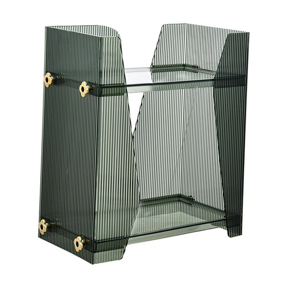 Bathroom Counter Organizer Shelf, Bathroom Organizer Countertop, 2 Tier Cosmetics Storage Display Rack Makeup Organizer, for Dresser Office Green