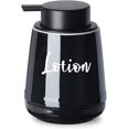 thumbnail image 1 of Bathroom Countertop Dispensers-Modern Ceramic Soap Lotion Dispenser Bottles, Hand Soap Dispenser for Bathroom, Dish Soap Dispenser for Kitchen, Easy-to-Press Pump (Black, Labeled Lotion), 1 of 7