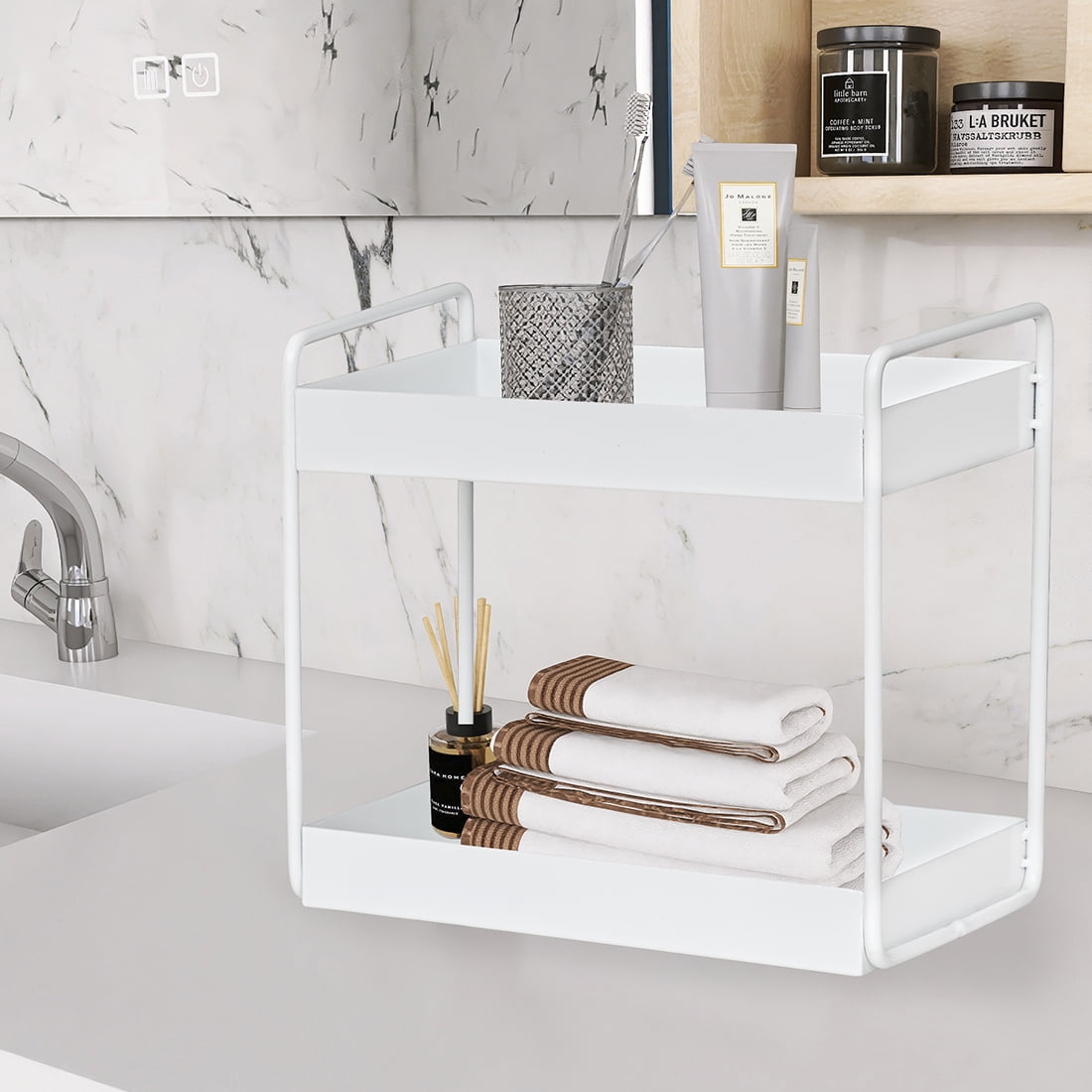 Bathroom Countertop Organizer, 2 Tier Bathroom Counter Metal Organizer ...