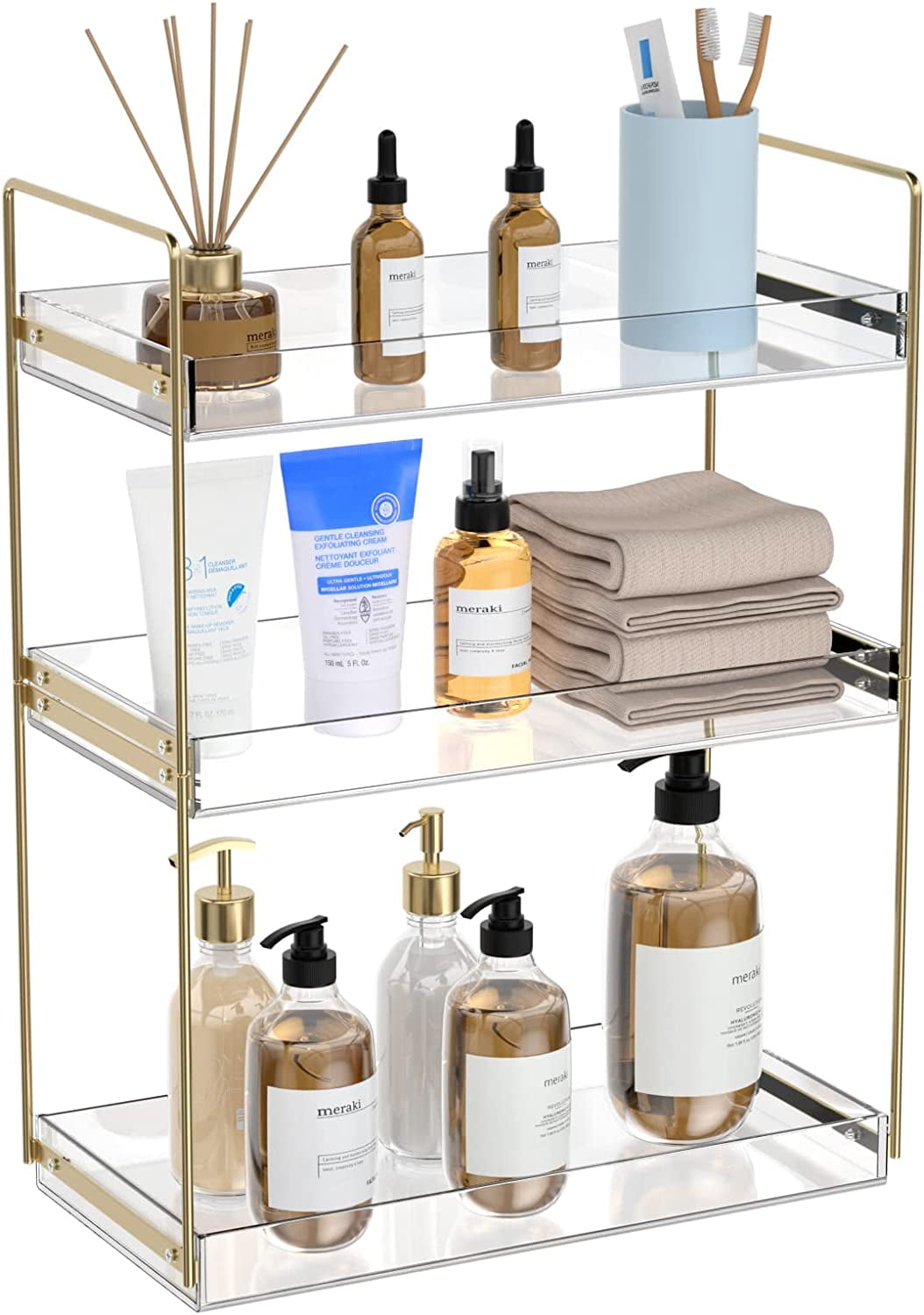 Bathroom Countertop Organizer, 3 Tier Acrylic Tray Vanity Counter