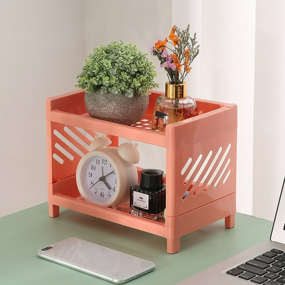 Bathroom Countertop Organizer Desktop Double-layer Storage Rack Cosmetics Storage And Organization Cabinet Hollowed Out Kitchen Seasoning Sorting Rack