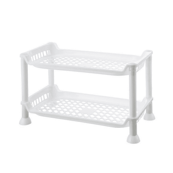 Bathroom Countertop Organizer,Vanity Counter Skincare Shelf, Under Sink Standing Rack Tray, Home Storage Holder For Lotion Makeup Cosmetics Perfume Spice - white