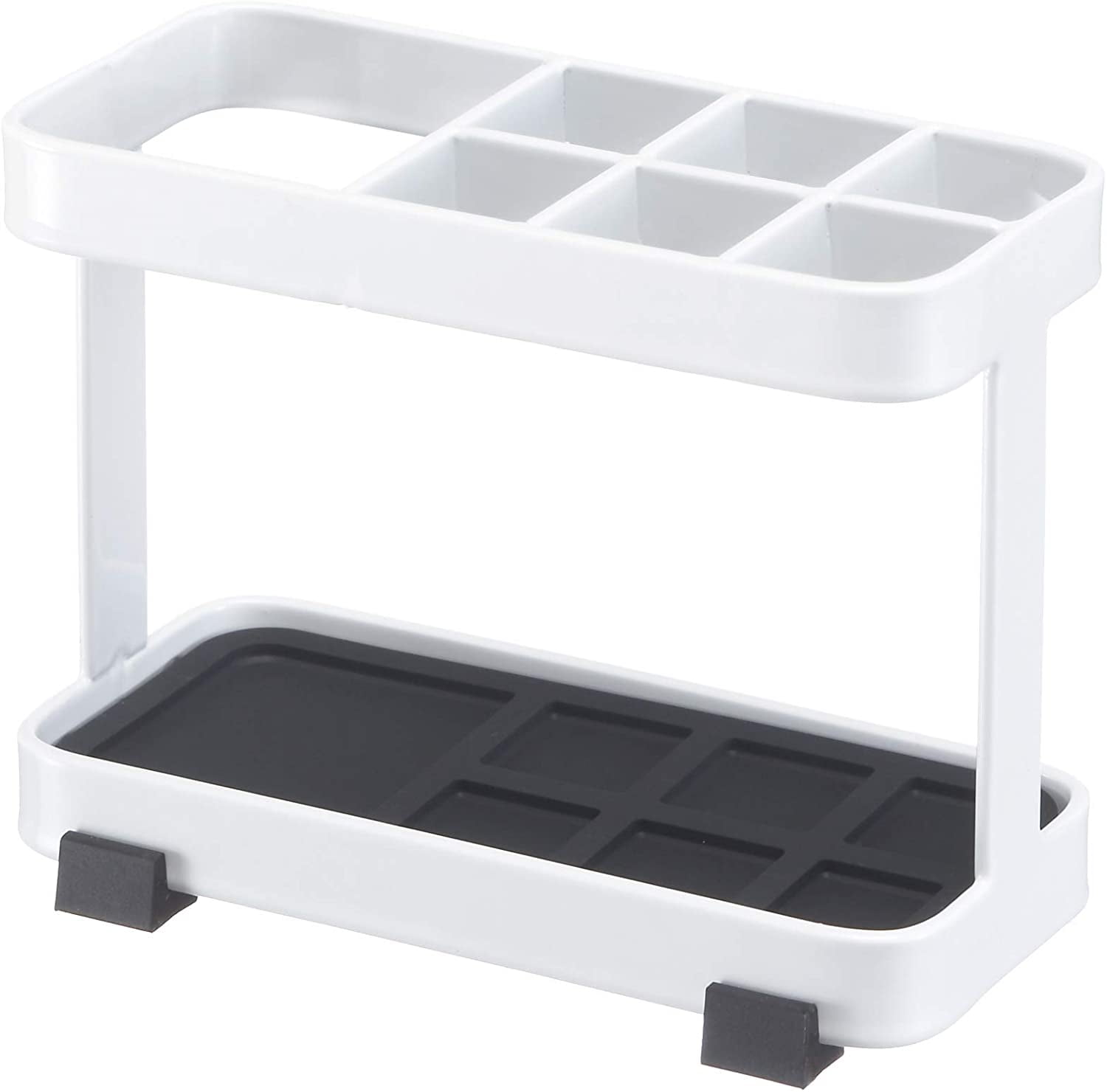 Compact White Powder Coated Steel Toothbrush Stand