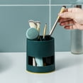 thumbnail image 1 of Bathroom Countertop Toothbrush Holder with Ventilated Drainage Shelf, Razor and Cosmetic Organizer, 4 Compartments, 11x10x10cm Size, 1 of 6