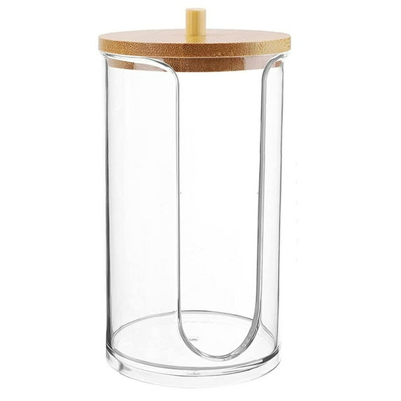Bathroom Cup Dispenser Holder for Disposable Paper Cup with Bamboo Lid, Mouthwash Cups Holder for Bathroom (Clear,1Pcs)