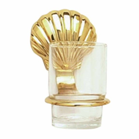 Bathroom Cup Holder Bright Brass Shell Holder 4.5" Proj Renovators Supply