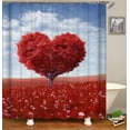 thumbnail image 1 of Bathroom Curtain Flower Pattern Home Decor Waterproof Polyester Shower Curtains Bath Screen 180*180cm & 180*200cm with 12, 1 of 5