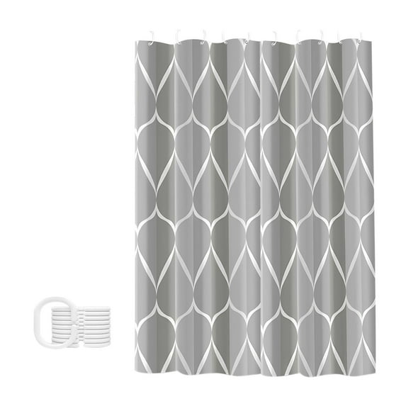 Bathroom Curtain, Waterproof Fabric Shower Curtain, Floral Design, Non Perforated, High End Shading, Easy Install, Removable Liner, Natural Light Ventilation, Modern Style, Durable and Washable