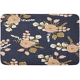 thumbnail image 1 of Bathroom Decor 20x32 in Bath Mat Watercolor Gold Rosa Blush Noisette Modern Rose Floral Pattern Cozy Bath Rug with Non Slip Backing, 1 of 5