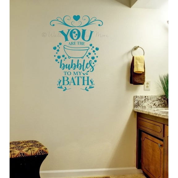 Bathroom Decor Bubbles To My Bath Wall Decal Quotes Vinyl Art Stickers 23x16-Inch Teal