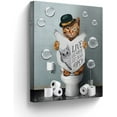 thumbnail image 1 of Bathroom Decor Canvas Wall Art Cute Cat Sitting in Toilet Reading Newspaper Pictures Farmhouse Bathroom Animals Wall Decor Painting for Bathroom Toilet Artwork Framed 12"x16", 1 of 6