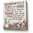thumbnail image 1 of Bathroom Decor Canvas Wall Art Rustic Bathroom Rules Sign Picture Red Bathroom Wall Decor Painting Framed Modern Artwork for Bathroom Toilet LaundryRoom Decor 16x20 inch, 1 of 7