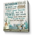 thumbnail image 1 of Bathroom Decor Canvas Wall Art Rustic Bathroom Rules Sign Picture Turquoise Bathroom Wall Decor Painting Framed Modern Artwork for Bathroom Toilet LaundryRoom Decor 16x20 inch, 1 of 7