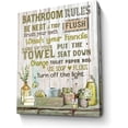 thumbnail image 1 of Bathroom Decor Canvas Wall Art Rustic Bathroom Rules Sign Picture Yellow Bathroom Wall Decor Painting Framed Modern Artwork for Bathroom Toilet LaundryRoom Decor 12x16 inch, 1 of 6