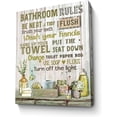thumbnail image 1 of Bathroom Decor Canvas Wall Art Rustic Bathroom Rules Sign Picture Yellow Bathroom Wall Decor Painting Framed Modern Artwork for Bathroom Toilet LaundryRoom Decor 12x16 inch, 1 of 6