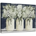 thumbnail image 1 of Bathroom Decor Flower Canvas Wall Art Modern Gallery Wall Decor Flower Theme Blooming in White Mason Jar Painting Picture Artwork Wood Wall Art Easy to Hang Size 12x16in, 1 of 6