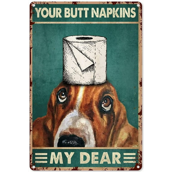 Bathroom Decor Funny Your Butt Napkin My Lady Unicorn Tin Sign Decoration Funny Vintage Chic Metal Poster Wall Decor Art Gift for Home Bathroom Cafe Garage Man Cave 16x12 inch Vintage