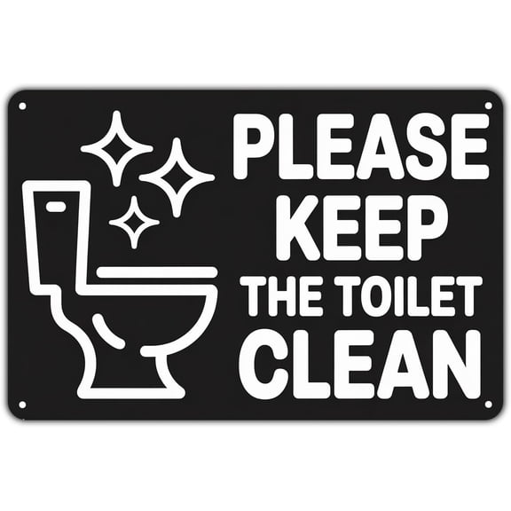 Bathroom Decor Please Keep The Toilet Clean tin sign Vintage Restroom Etiquette Metal Sign for Garden & Yard Bar Porch Garage Home Bedroom Kitchen Decor Gift 8 x 12 easy to hang