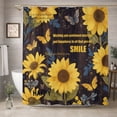 thumbnail image 1 of BSHAPPLUS® Rustic Farmhouse Sunflower Shower Curtain, 72" x 72" Vintage Country Floral Butterfly Wood Grain Shower Curtain, Waterproof Fabric with 12 Hooks, Inspirational Quote Bathroom Decor, 1 of 8
