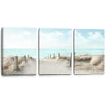 thumbnail image 1 of Bathroom Decor Wall Art Beach Blue Sea Blue Sky Print Picture Framed Wall Decor for Bedroom Living Room Modern Home Decor Artwork Coastal Wall Decorations Size 12x16x3 inches Ready to Hang, 1 of 6