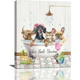thumbnail image 1 of Bathroom Decor Wall Art Dog Bathe in Bathtub Pictures Canvas Painting Print Dachshund Highland Cow Tabby Cat Pets Puppy Animal Wall Decor Modern Home Artwork for Bathroom Toilet Laundry, 1 of 3