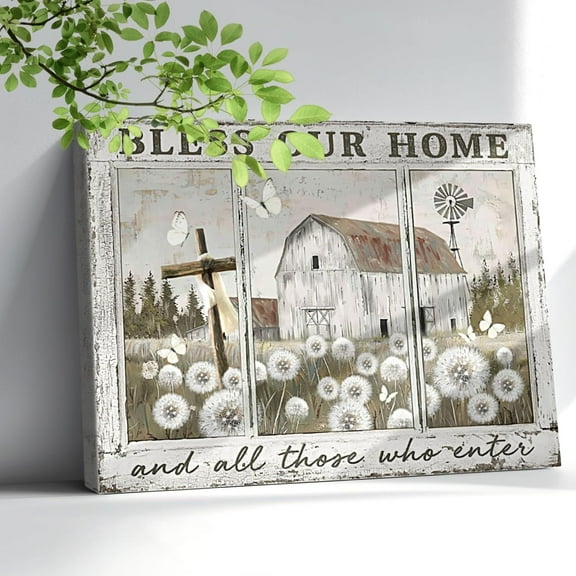 Bathroom Decor Wall Art Farmhouse Daisy Flower Pictures Floral Bathroom Wall Decor Country Vintage Rustic Canvas Framed Artwork Modern Home For Bedroom 12"x16"