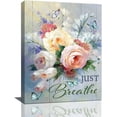 thumbnail image 1 of Bathroom Decor Wall Art Farmhouse Flower Bathroom Pictures For Wall Rustic Rose Floral Bathroom Painting Just Breathe Canvas Prints Modern Artwork Home Decoration for Bathroom Bedroom 12"x16", 1 of 6