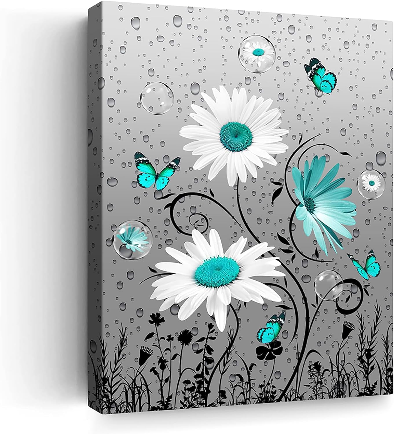 Bathroom Decor Wall Art Farmhouse Flower Pictures Rustic Floral