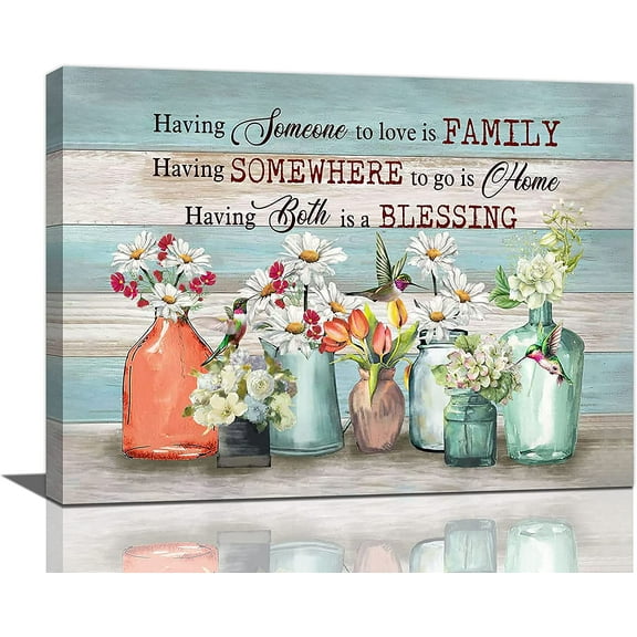 Bathroom Decor Wall Art Rustic Farmhouse Daisy Vase Bathroom Pictures For Wall Modern Country Canvas Print Artwork Home Decoration For Living Room Bedroom office Framed 16"x12"