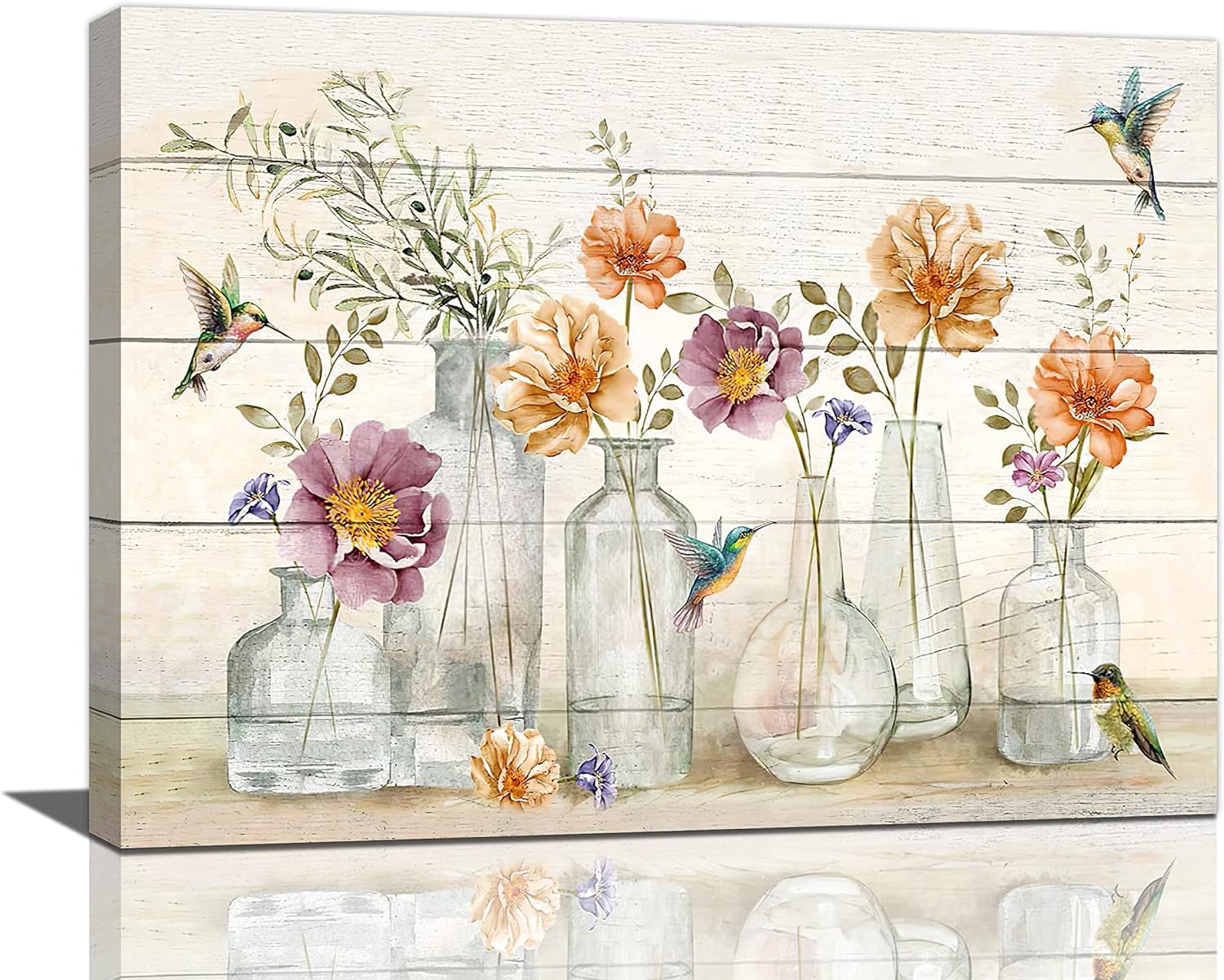 Bathroom Decor Wall Art Rustic Floral Bathroom Pictures for Wall Farmhouse Flowers Canvas Prints Bedroom Painting Modern Artwork Home Decoration for Living Room Dining Room Kitchen 12"x16"