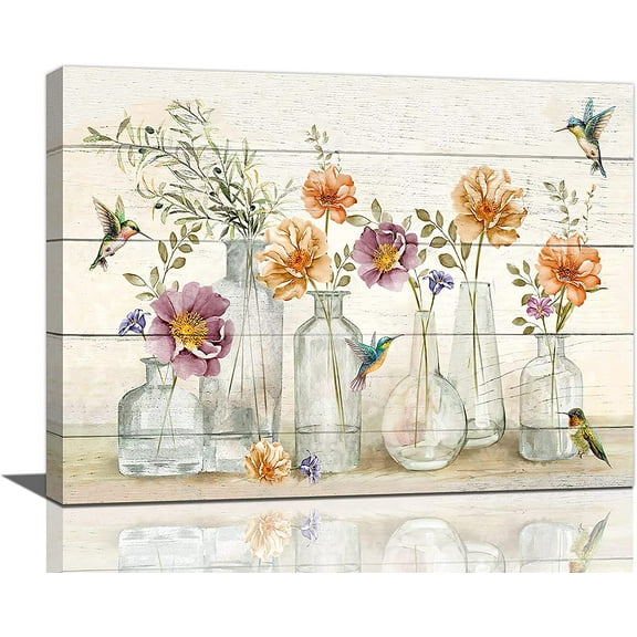 Bathroom Decor Wall Art Rustic Floral Bathroom Pictures for Wall Farmhouse Flowers Canvas Prints Bedroom Painting Modern Artwork Home on for Living Room Dining Room Kitchen 12"x16"