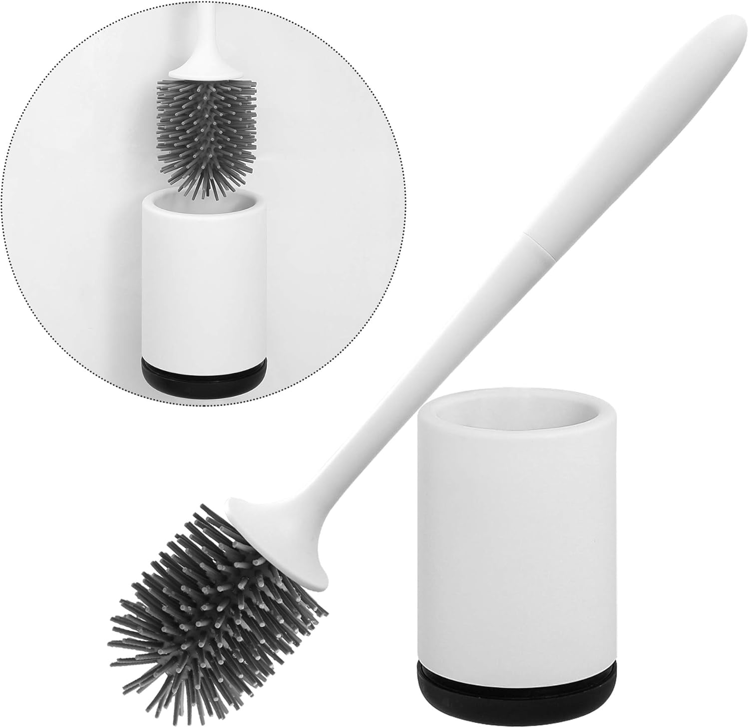 Bathroom Deep Cleaner: Silicone, Tpr Toilet Brush Set For Deep Cleaning, Ergonomic Handle, Wall Mountable
