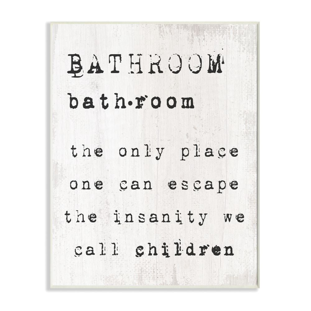 Bathroom Definition Escape Funny Family Word Design Oversized Wall Plaque Art by Daphne Polselli