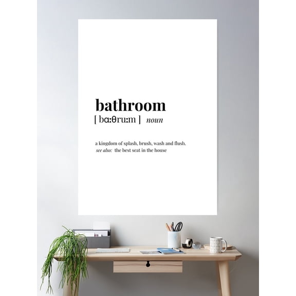 Bathroom Definition Poster Wall Art, Modern Wall Decor For Living Room Bedroom, 8x12 UNFRAMED