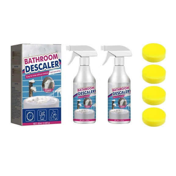 Bathroom Descaler Foam Cleaner, 2025 Upgrade Multipurpose Stubborn Stains Cleaner for Shower Room Glass Sink Toilet