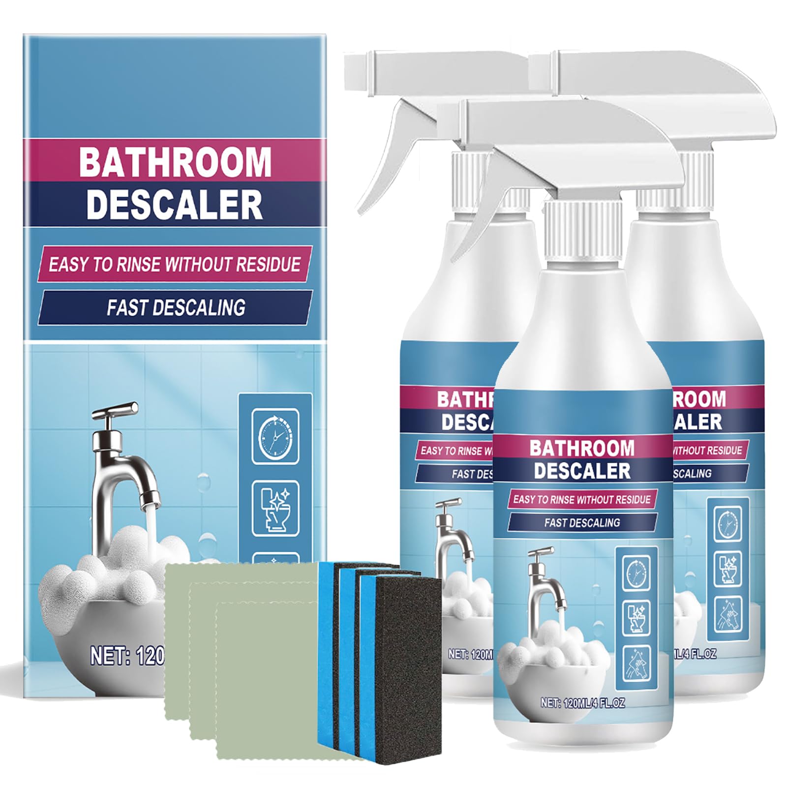 Toil Cleaner Bathroom Descaler Foam Cleaner Spray, 2026 Upgrade Bathroom Foam ...