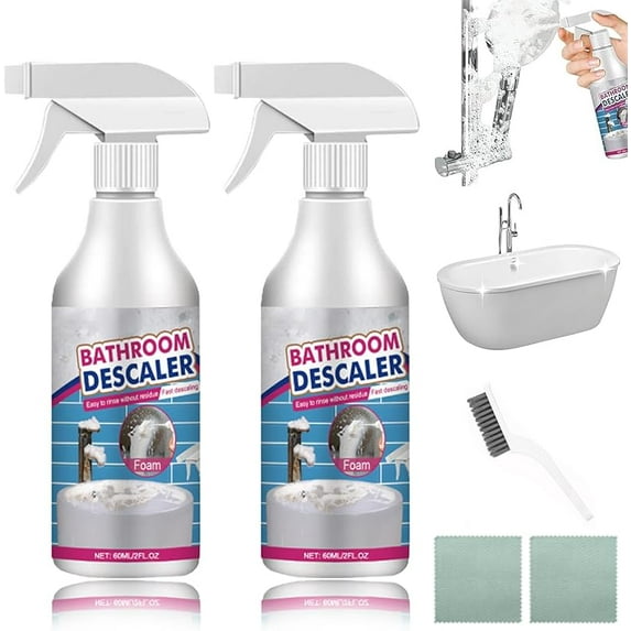 Bathroom Descaler Foam Cleaner Spray, Stubborn Stains Cleaner, All-Purpose Foaming Cleaner, Dissolves Calcium, Lime, And Soap Scum - Fresh Scent (2)