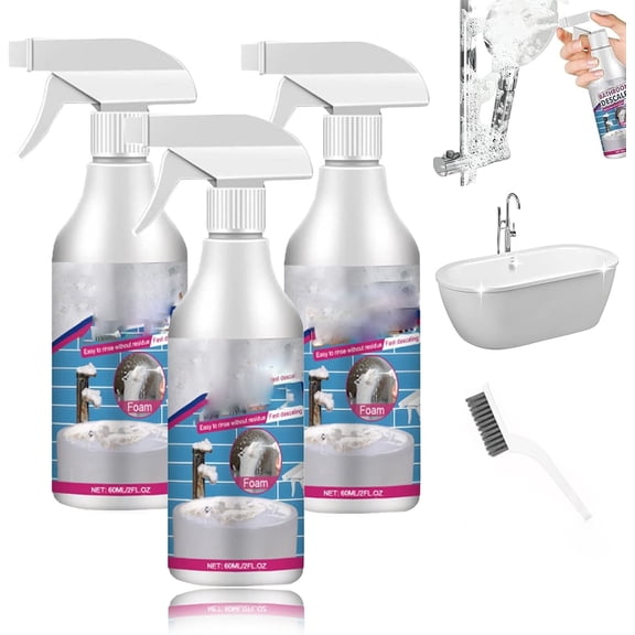 Bathroom Descaler Foam Cleaner Spray, Stubborn Stains Cleaner, All-Purpose Foaming Cleaner, Dissolves Calcium, Lime, And Soap Scum - Fresh Scent