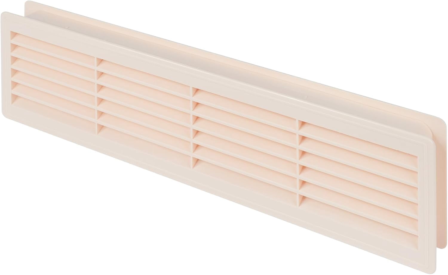 Prostko White Bathroom Door Air Vent Grille – 450mm X 92mm, Two-Sided Louvre Cover