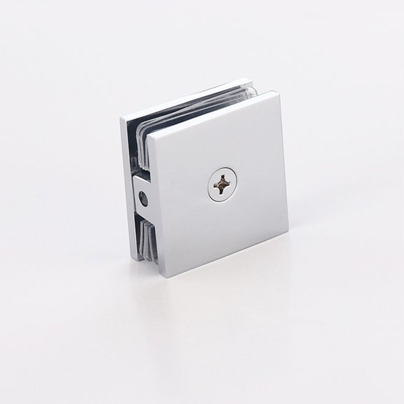 Bathroom Door Brass Glass Clamp Fixed Panel U-Clamp Square For 8-12 Mm Tempered Glass With Better Load-Bearing Capacity