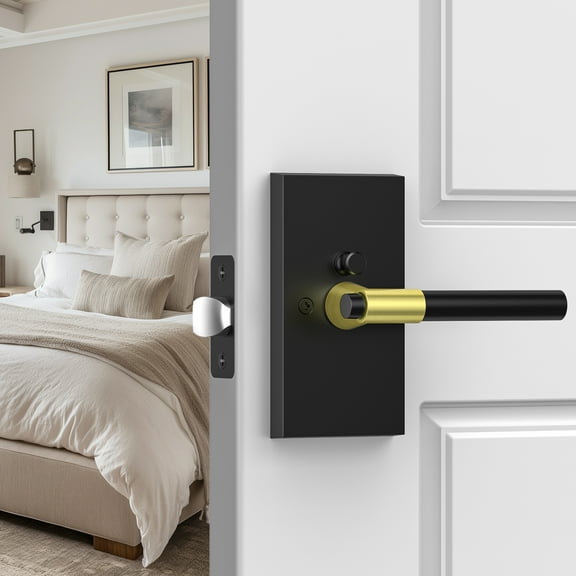 Bathroom Door Knob, Privacy Door Knobs with Lock and Modern Door Handles