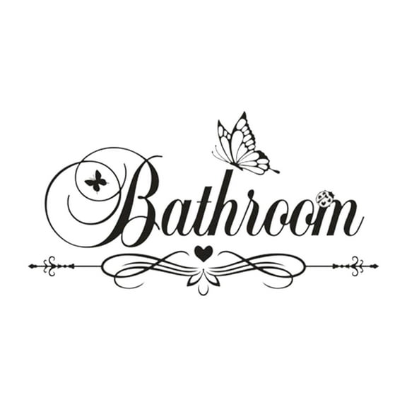 Bathroom Door Stickers Removable Bathroom English Label Wall Sticker Door Decal Mural Toilet Door Sign for Restaurant Hotel Cafe