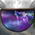 Bathroom Doormat Animal Galaxy Wolf Half Round Door Mat Half Circle