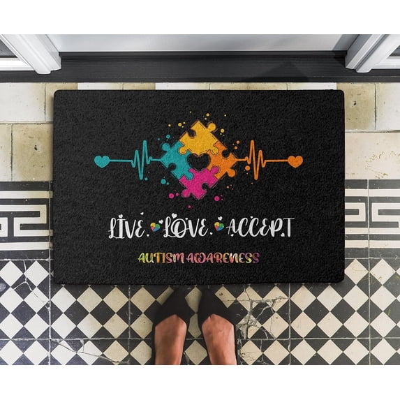 Floor Rug Funny Bathroom Doormats, Cartoon Underwater Animals Entrance Doormats Indoor Non-Slip Front Door Mat Bath Mat Absorbent Door Mats for Kitchen Bedroom Floor Mats 18"×30"