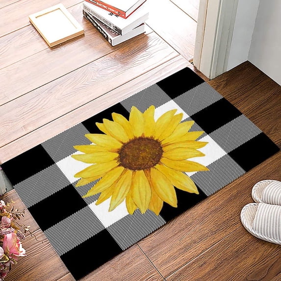 Floor Rug Happy Summer Doormat, Rainbow Bike Welcome Doormats Entrance Indoor Doormat Entryway Floor Mats Kitchen Bathroom Entryway Rugs 18"×30"