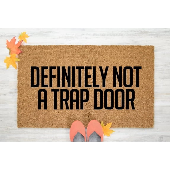 Bathroom Doormat Definitely Not A Trap Door Doormat, Funny Doormat, Funny Welcome Mat, Not a Trap Door Mat, Doormat, Large Rug Bedroom Carpet 18*30in