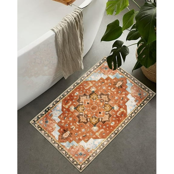 Bathroom Doormat Persian Boho Rustic Durable Doormat Indoor Entrance Door Mat Bath Rug Decorative Patio Garage Kitchen Door Mats Porch Gifts Mats 18 * 30in