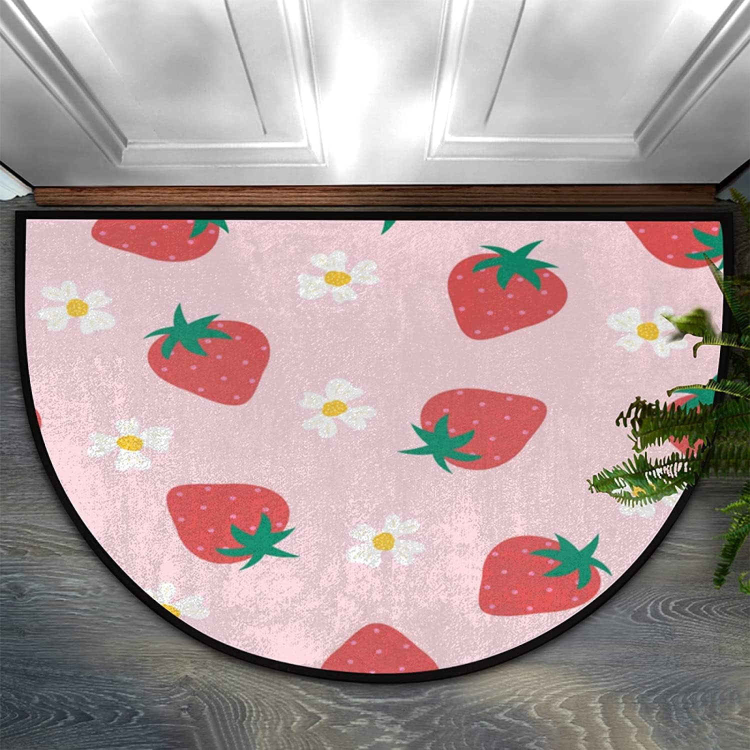 Bathroom Doormat Bathroom Rugs Strawberry Flower Half Round Door Mat
